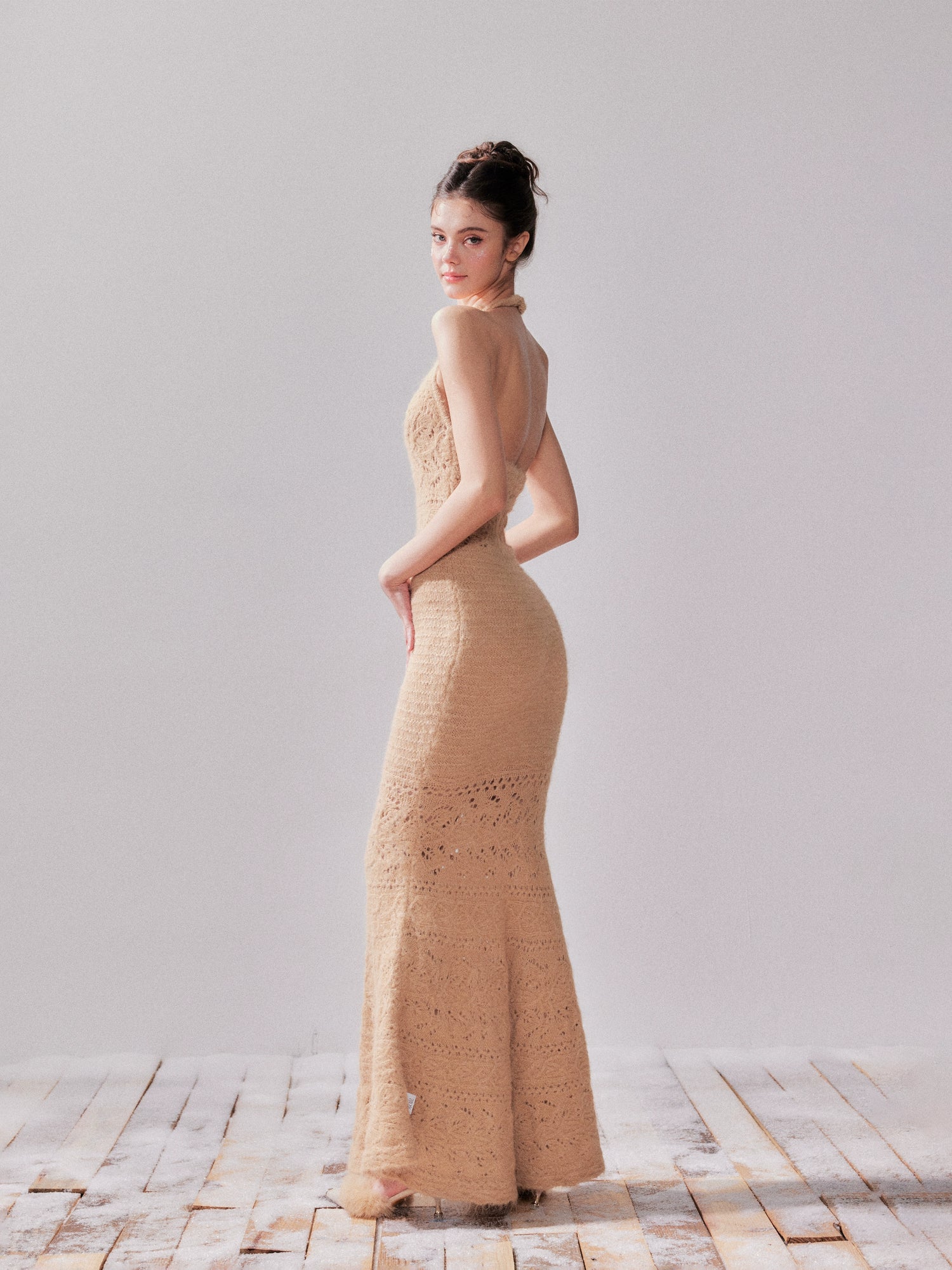 Amber Glow Knit Cardigan &amp; Mermaid Dress Set