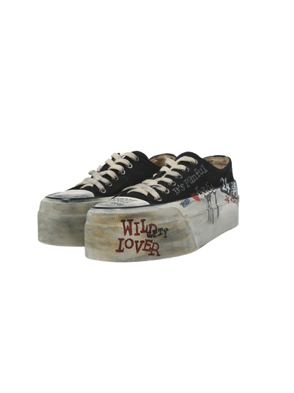 24ANS Dirty Fit Graffiti Platform Canvas Sneakers – view 7