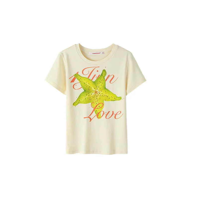 Fruit  Printed Rhinestone T-shirt - CHINASQUAD