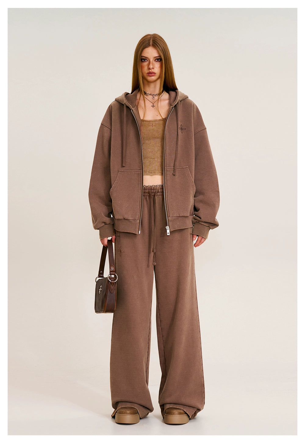 Cross Emblem Tower Wide-Leg Sweatpants