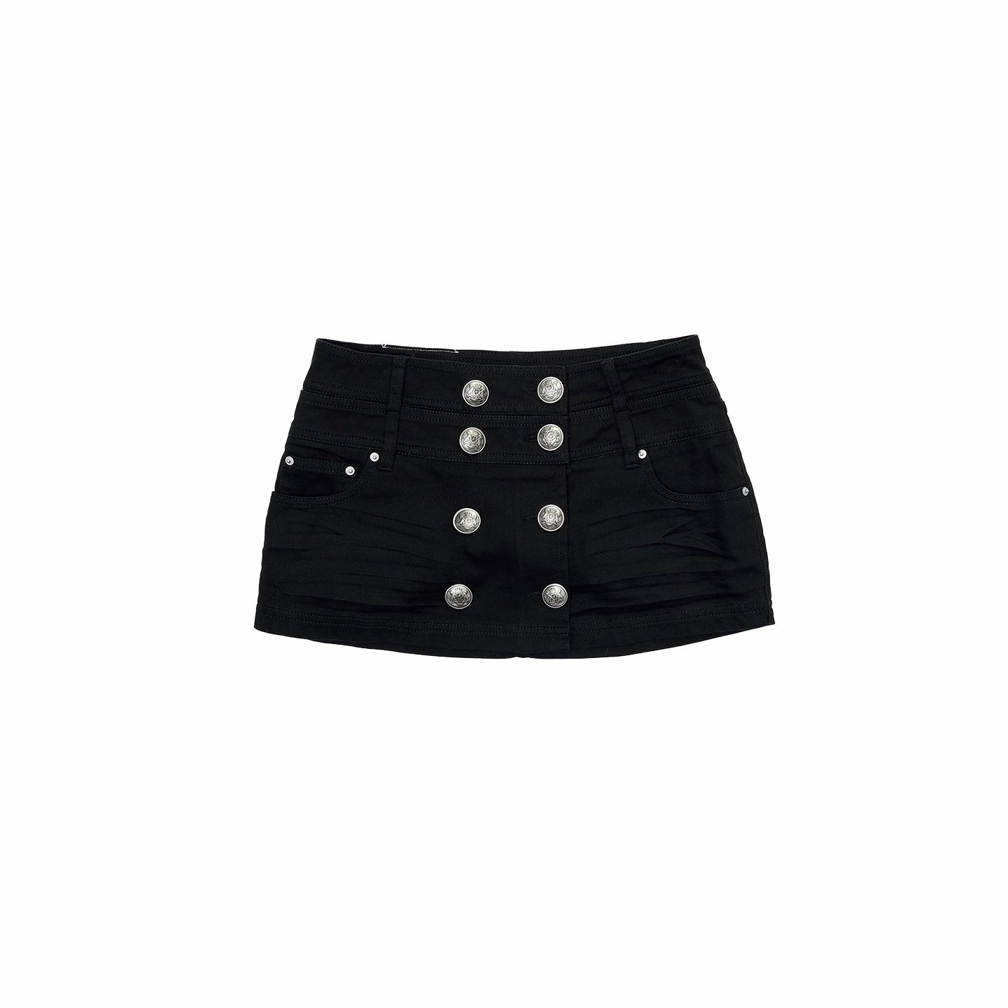 Washed Camo Double-Breasted Canvas Skort
