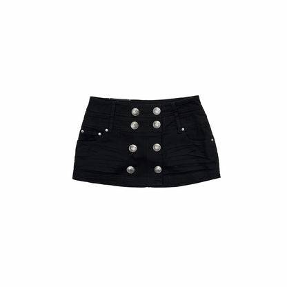 Washed Camo Double-Breasted Canvas Skort
