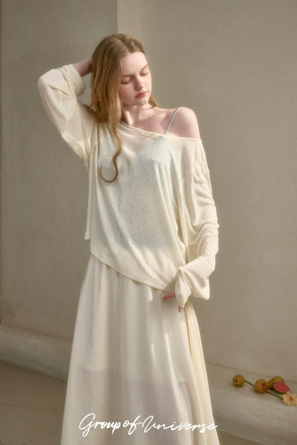 Cloud Veil Lyocell Relaxed Sheer T-Shirt
