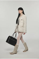 White Tweed Jacket & Shorts Set - CHINASQUAD