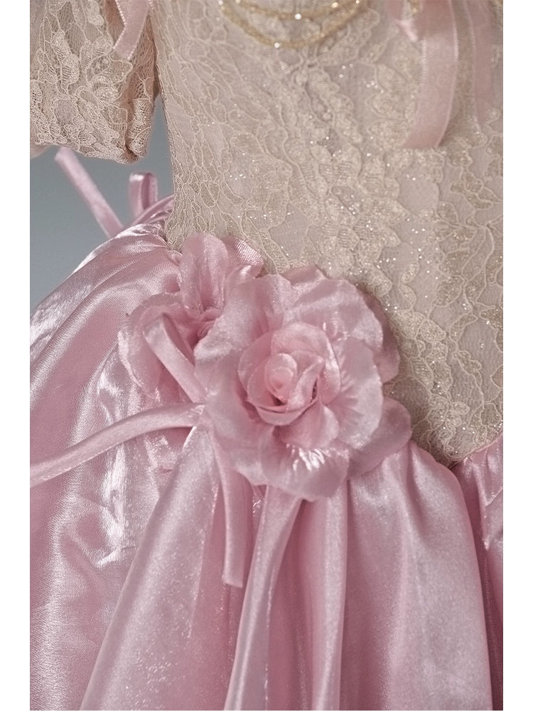 Elegant Lotus Pink Couture Gown