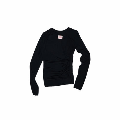 Ruched Long Sleeve Cropped T-shirt - CHINASQUAD