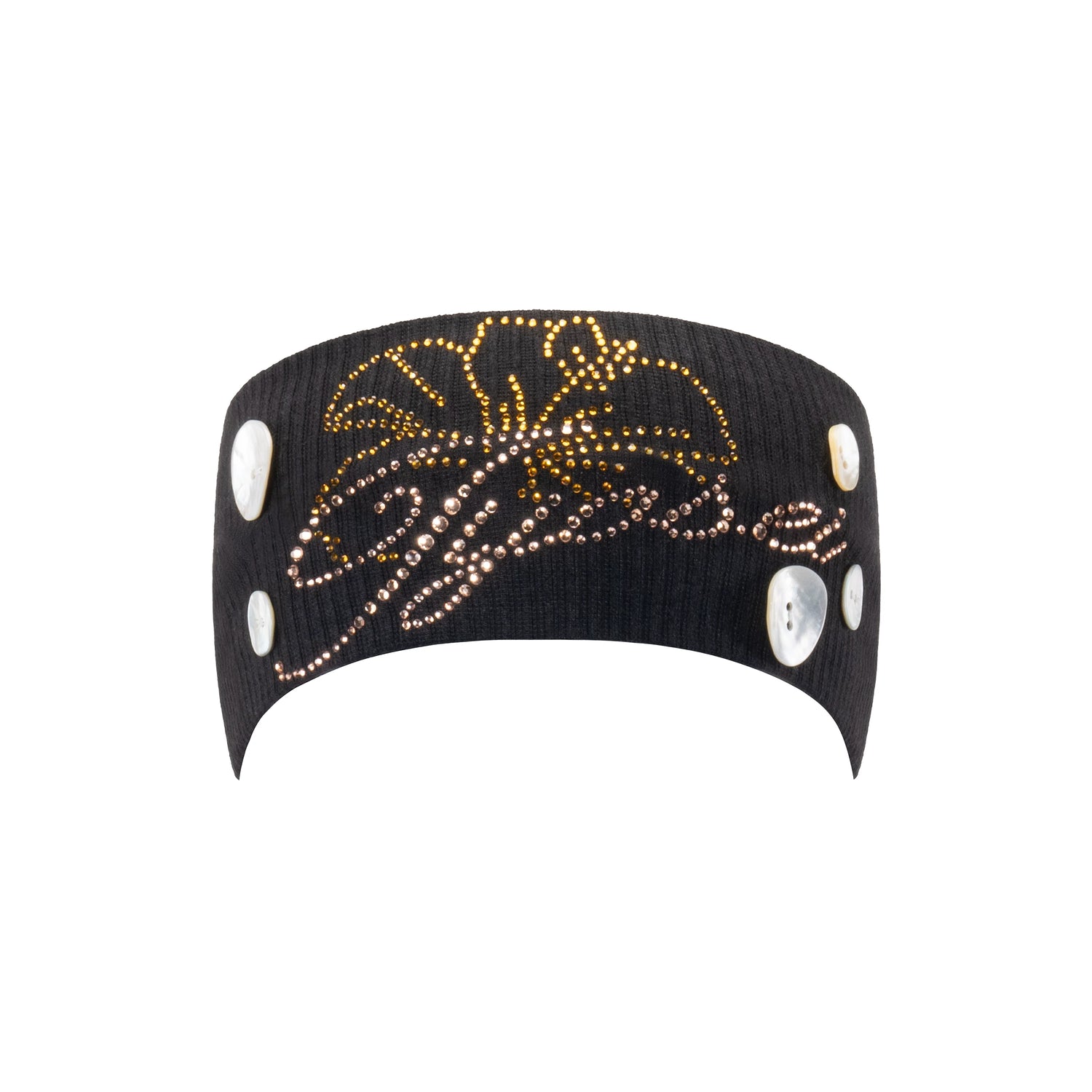 Shell Embellished Stretch Ribbed Headband