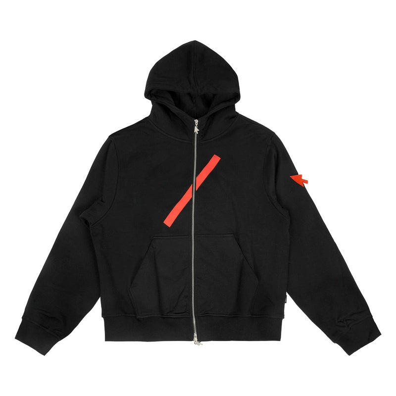 Black Color-Block Hooded Jacket - CHINASQUAD