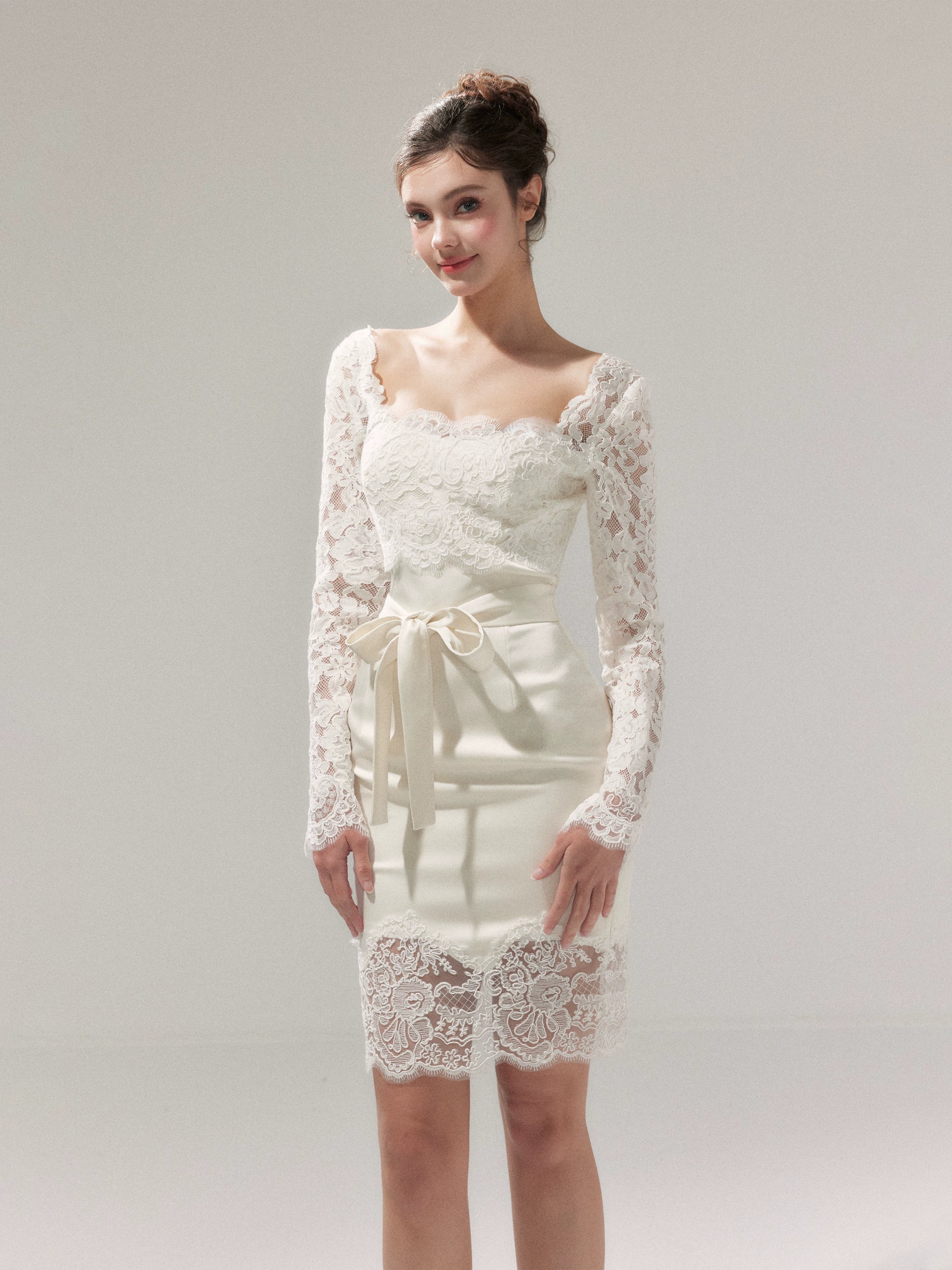 Square-Neck Slim-Fit Bodycon Dress