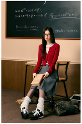 Red Knitted Short Cardigan - CHINASQUAD