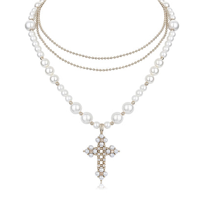 Gothic Angel Pearl Cross Choker