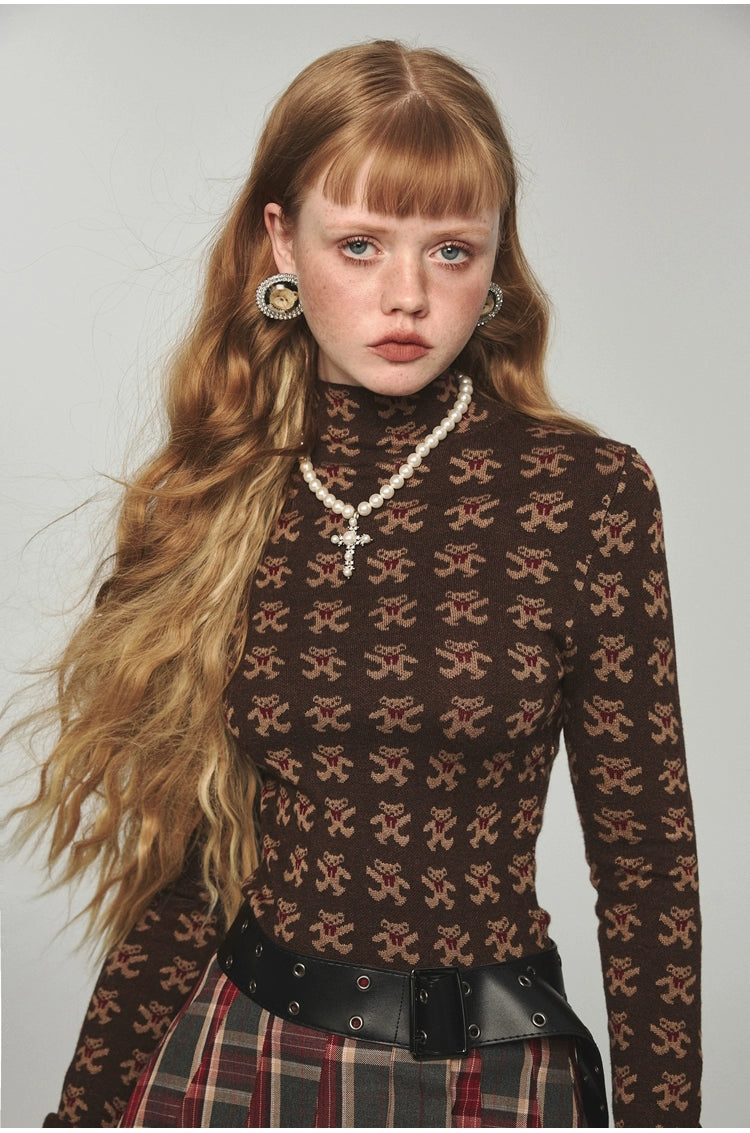 Bear Turtleneck Knitted Innerwear sweater - CHINASQUAD