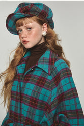 Plaid Classic  Belted Waist Woolen Overcoat - CHINASQUAD