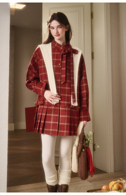 Cosagach Plaid Wool Coat