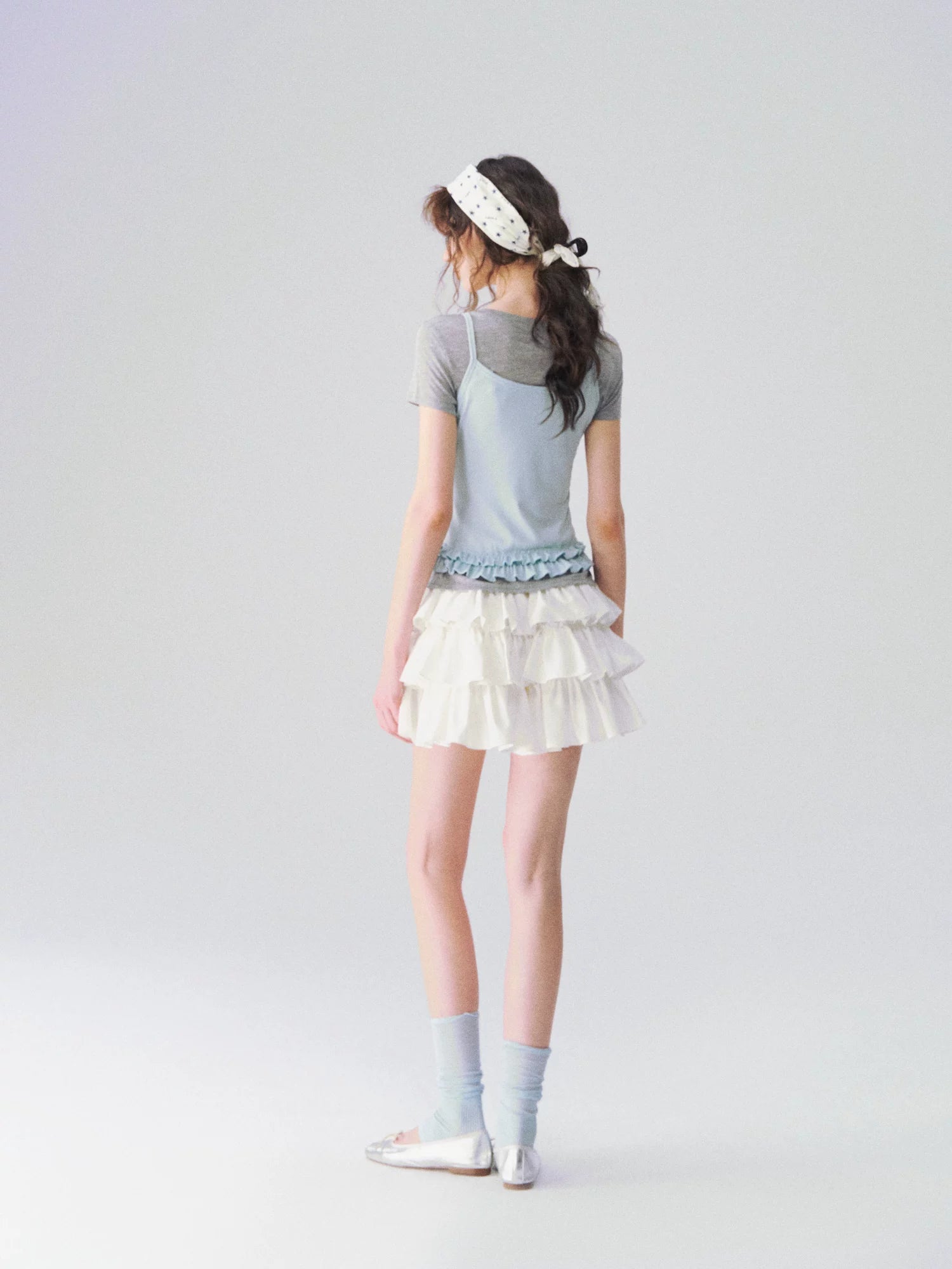 Layered Ruffle Trim Two-Piece Short Sleeve Top