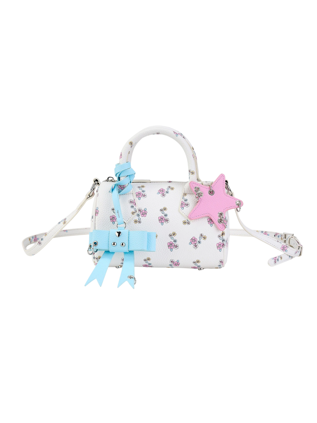 Floral Print Bow Boston Bag