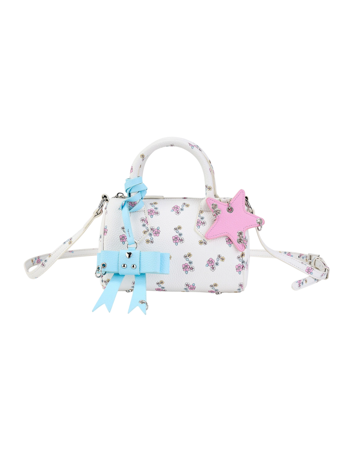 Floral Print Bow Boston Bag