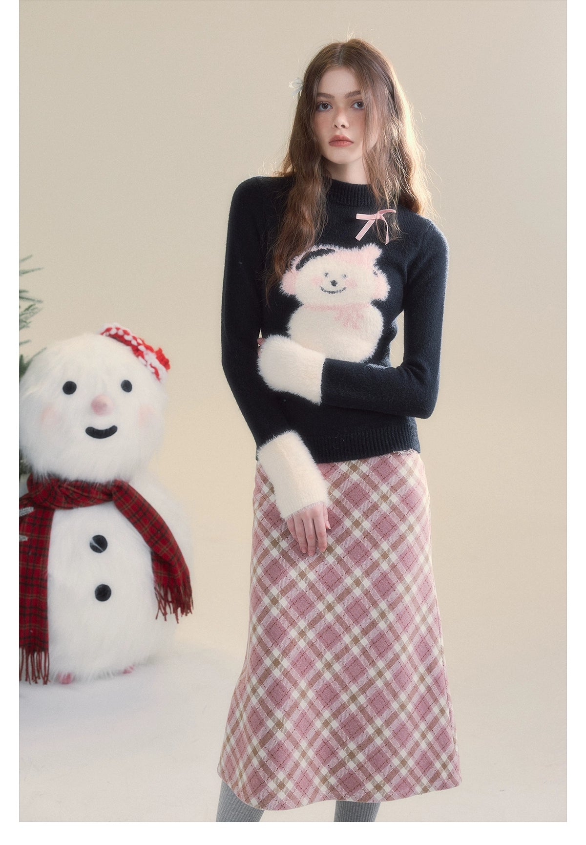 Black Snowman Mink Fur Sweater - CHINASQUAD