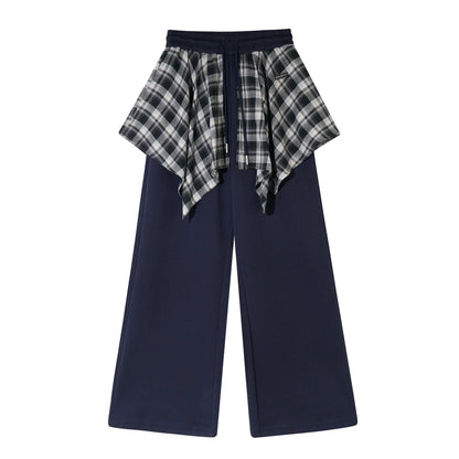 Asymmetric Shoulder Striped Fleece Tracksuit Set