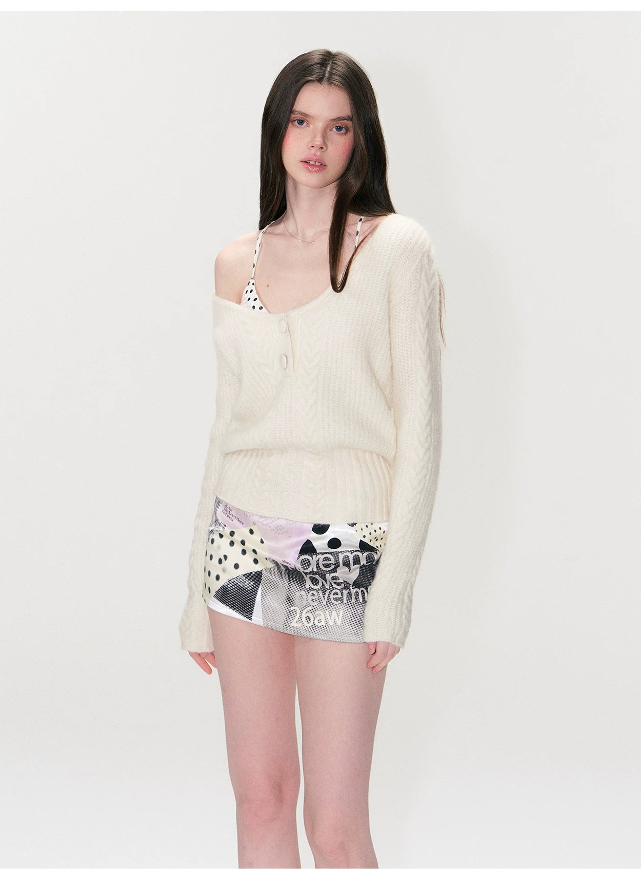 Vintage Cable-Knit V-Neck Sweater