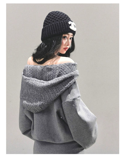 Two-Piece Oversized Hooded Sweatshirt