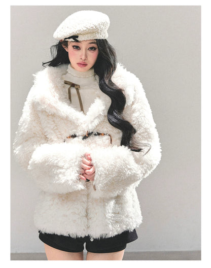 Soft Snow Shearling Fur-Trimmed Jacket