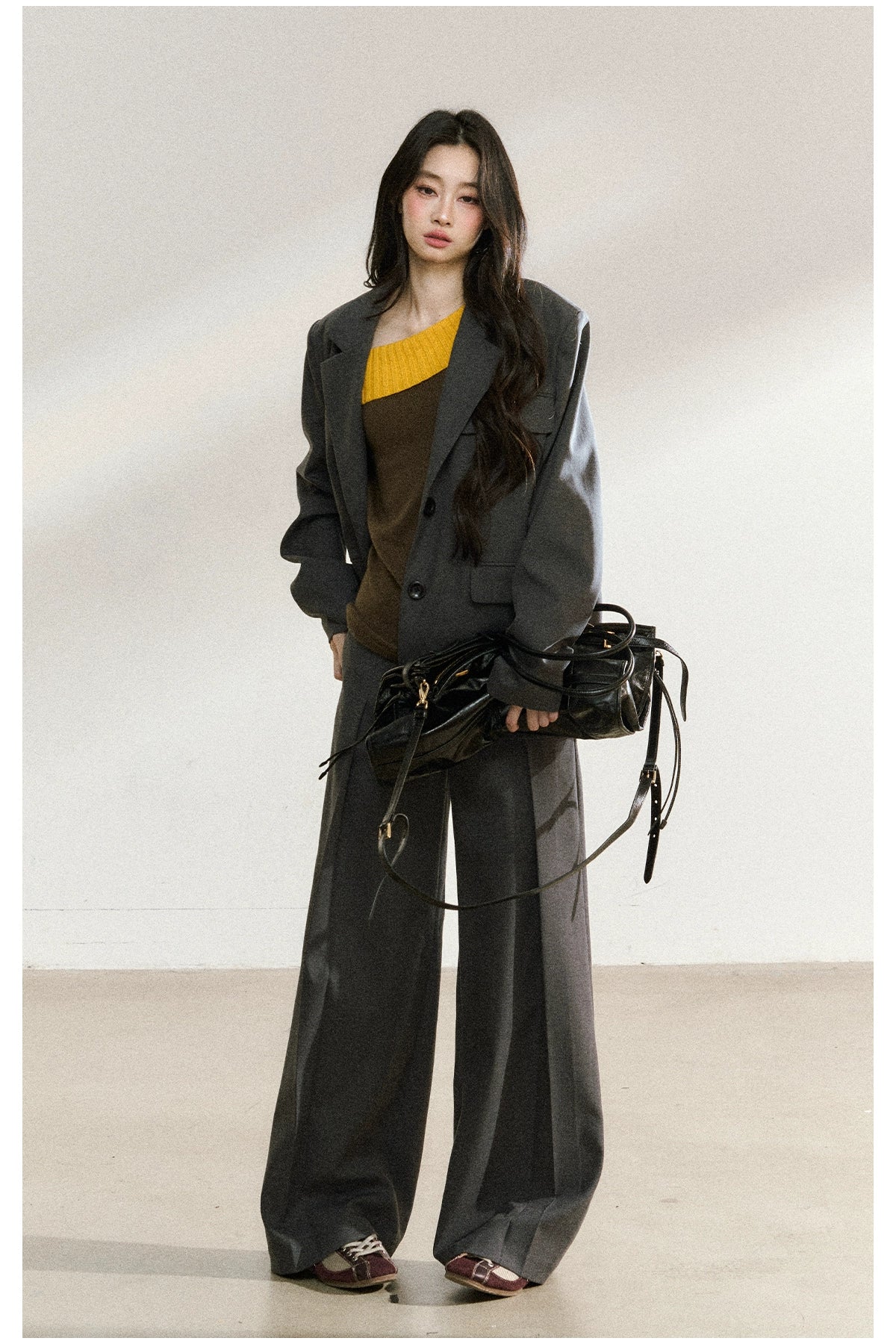 Charcoal Tailored Oversized Blazer