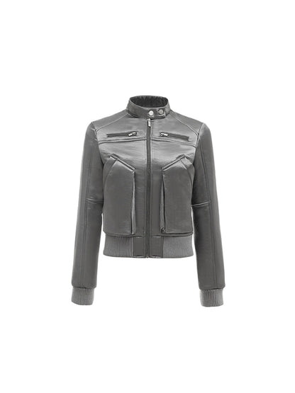 Silver Satin Utility Jacket