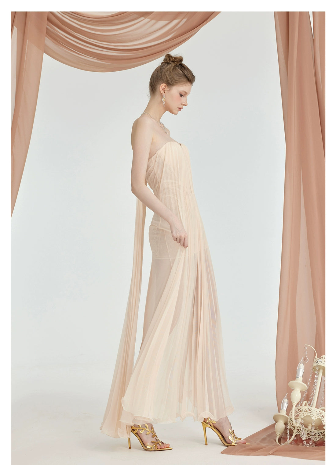 Thea Strapless Mesh Backless Dress - CHINASQUAD