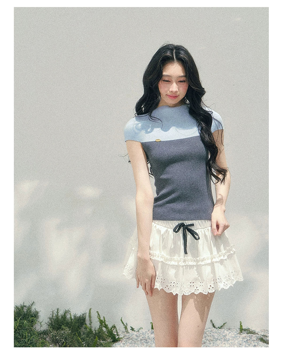 Smoky Mood Knit Crop Top