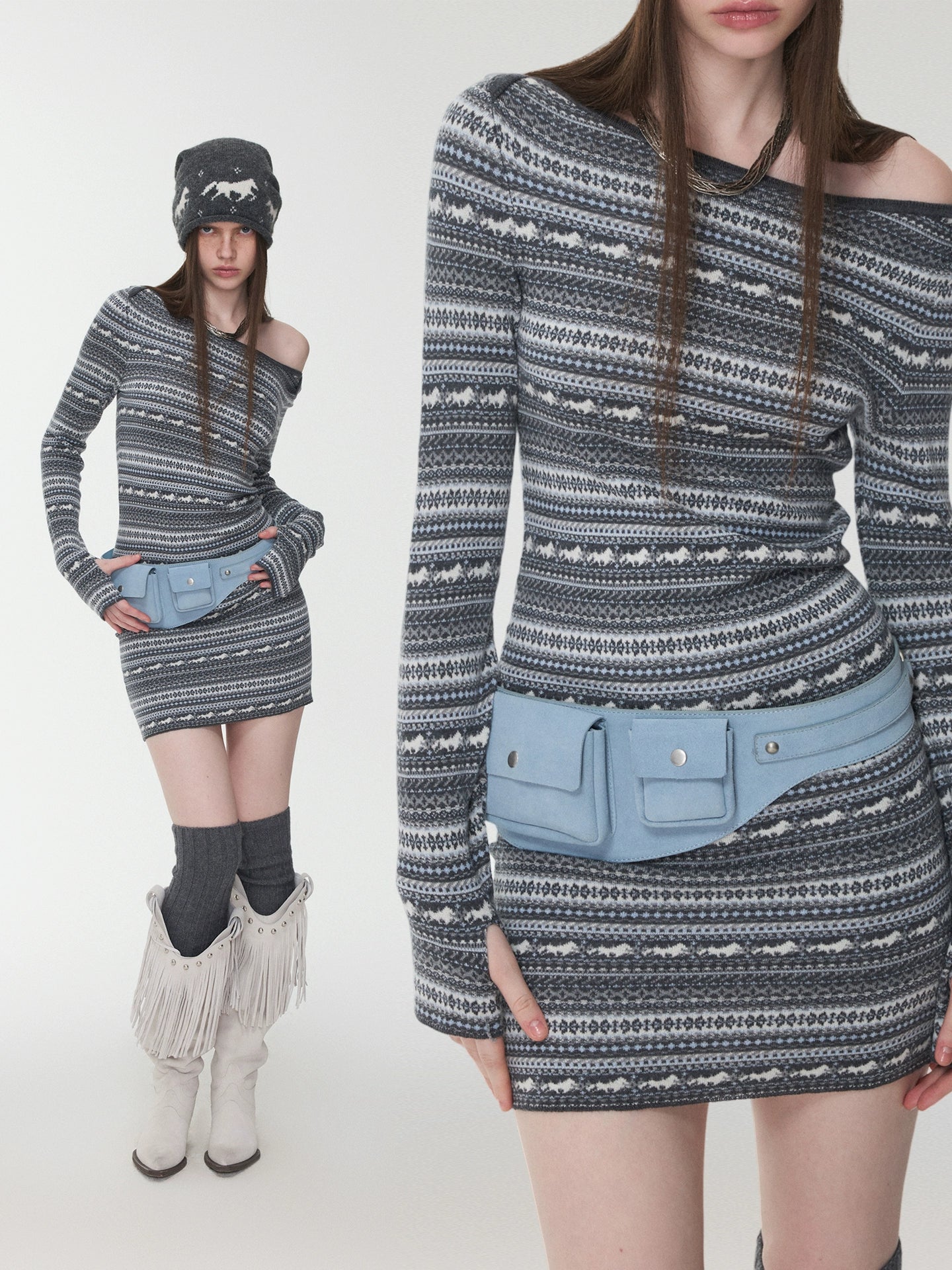 Vintage Suede Multi-Pocket Utility Waist Bag