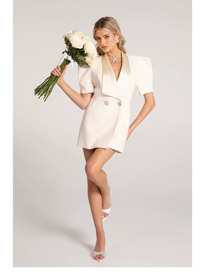 Puff Sleeve Cut-Out Open-Back Dress