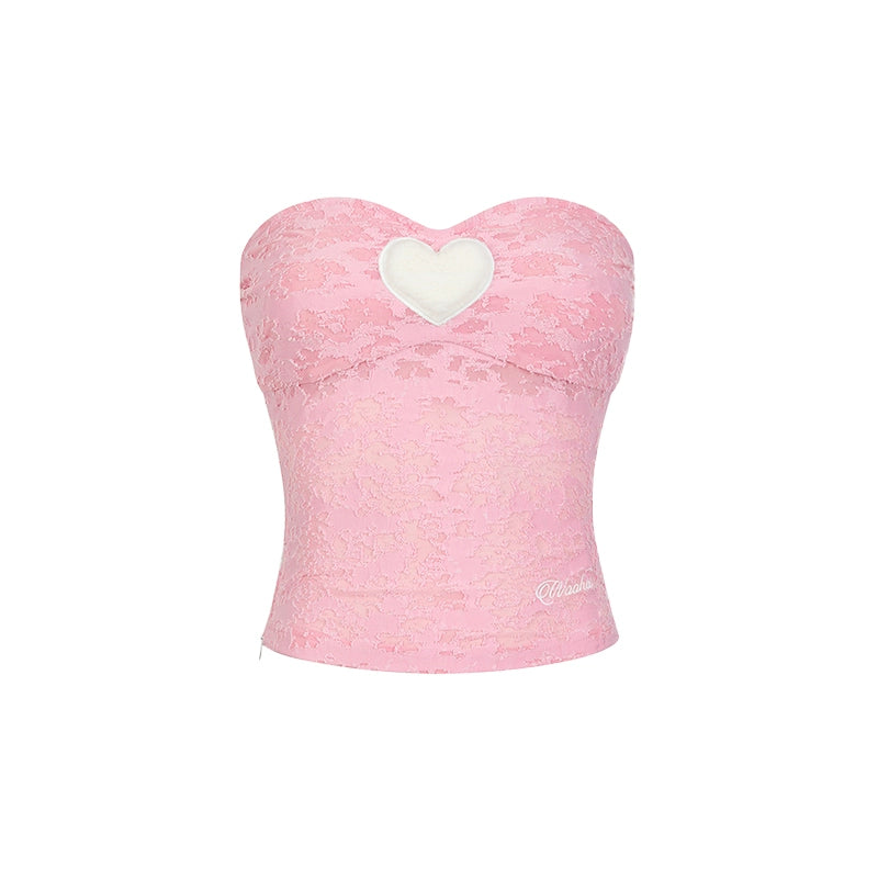 Tight-fitting Sweetheart Neckline Top - CHINASQUAD