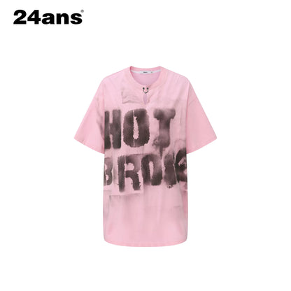 Hand-Sprayed Graffiti Distressed Oversized T-Shirt