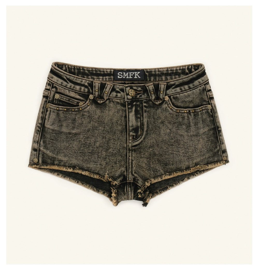 Compass Low-rise Denim Shorts