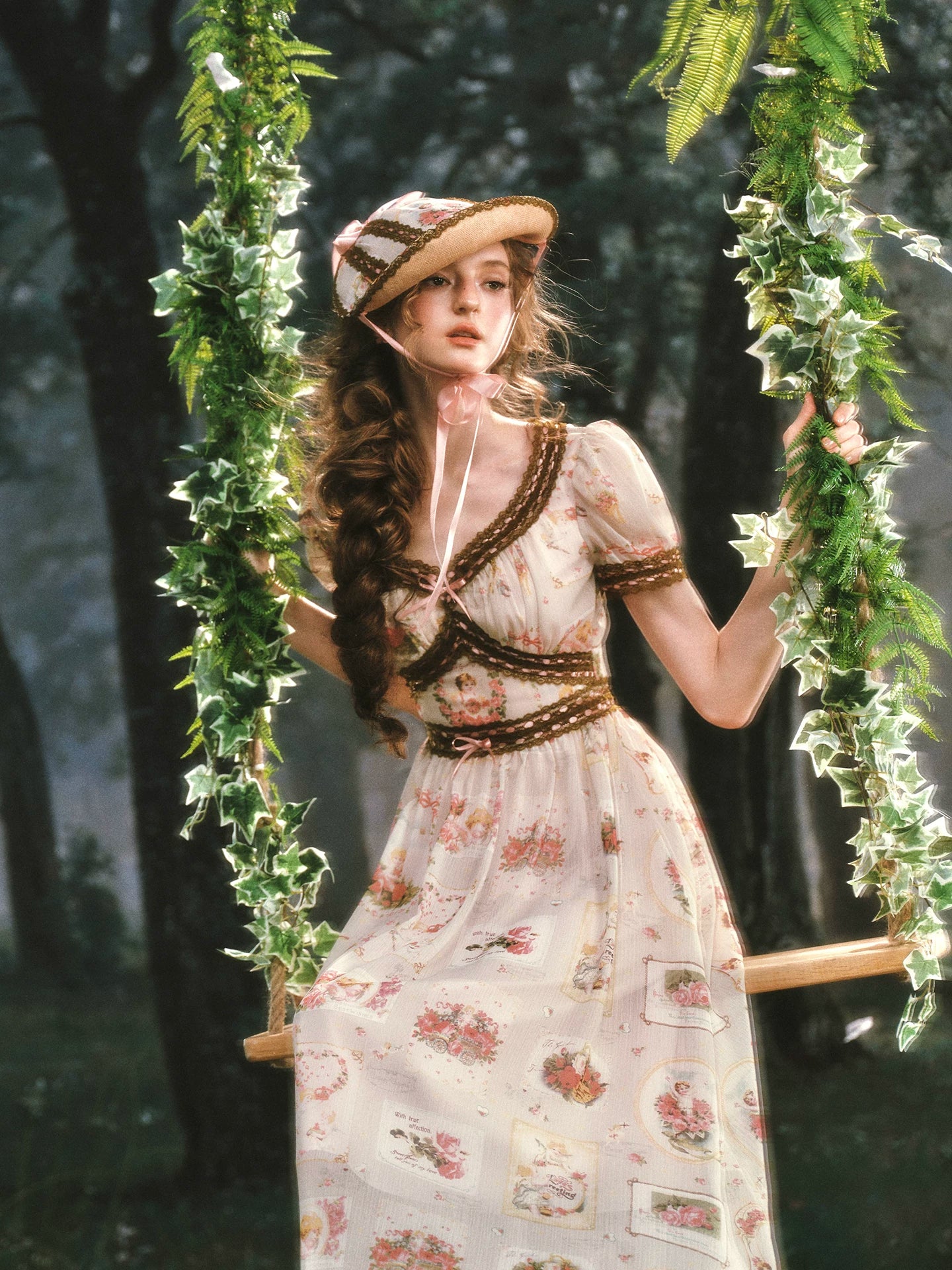 Pastoral Reverie Lace Floral Dress