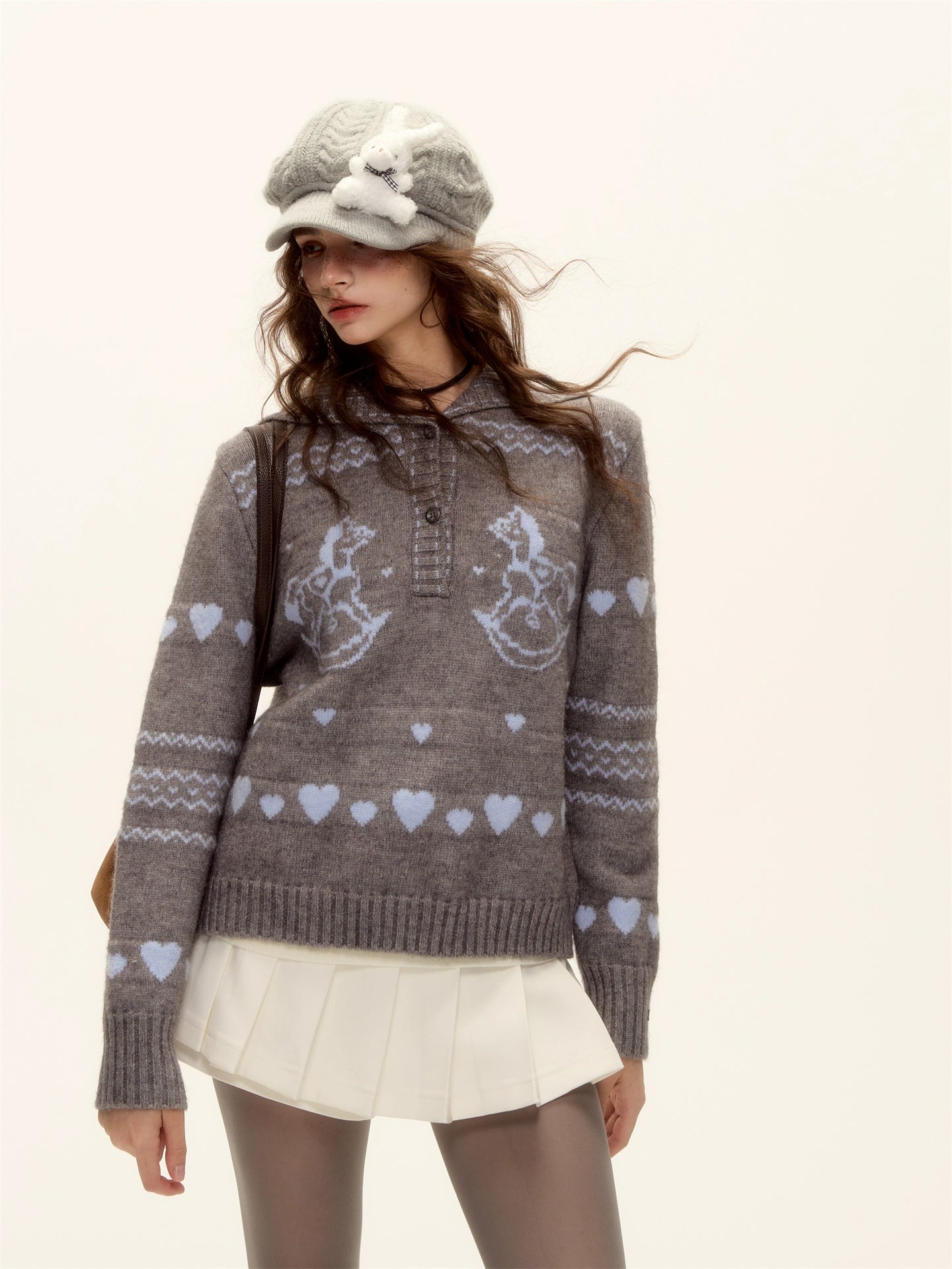Pony Jacquard Knit Pullover