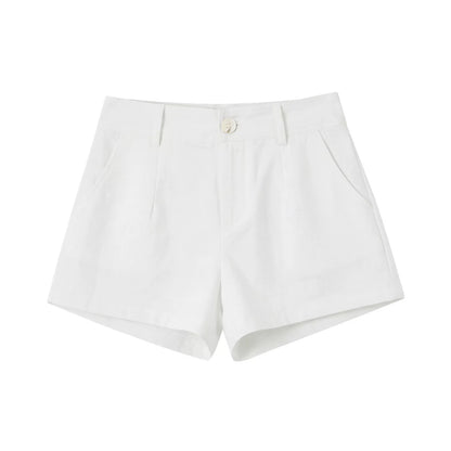 Linen Blend Tailored Vacation Shorts