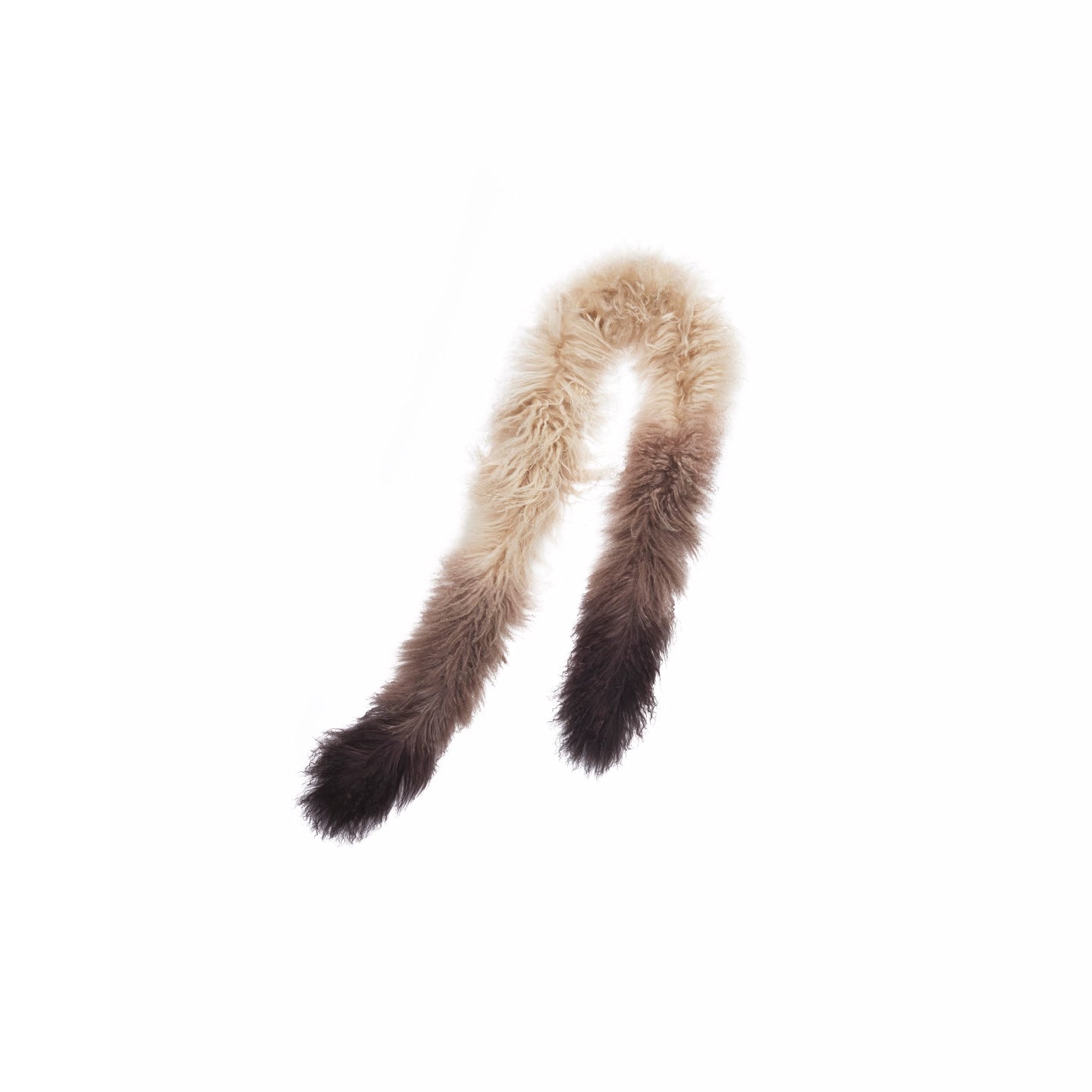 Ombre Shearling Wool Long Scarf