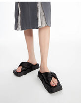 Square-Toe Wave Sole Knotted Sandals - CHINASQUAD