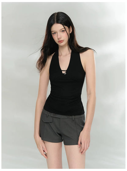 Starfish Pendant Halter Slim-Fit Tank Top