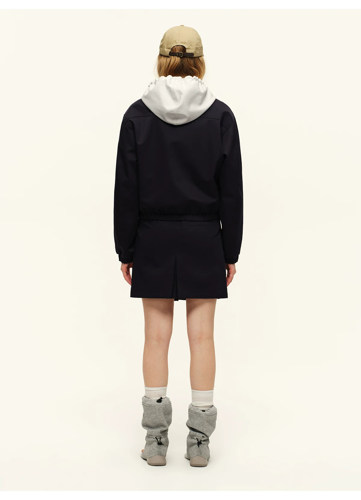 Cotton Stand-Collar Hooded Jacket