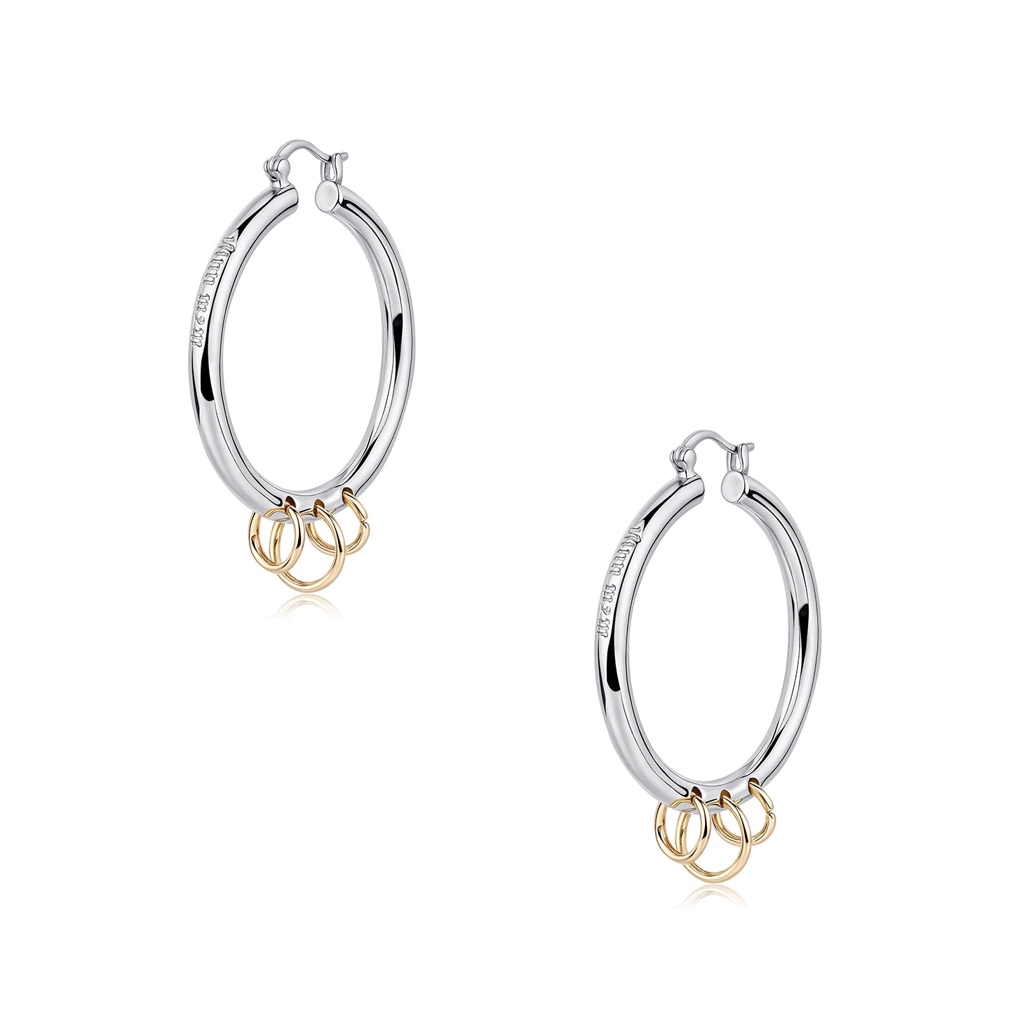 Two-Tone Triple Hoop Earrings