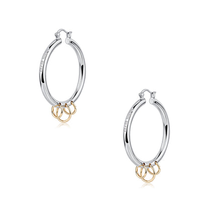 Two-Tone Triple Hoop Earrings