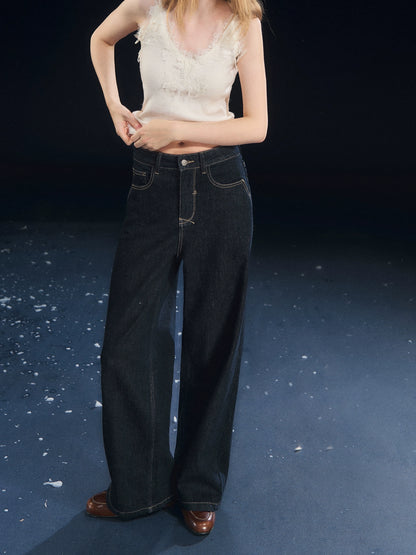 Fleece-Lined Stretch Straight Jeans