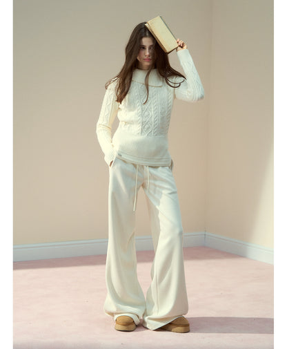 Winter Whisper Cable Knit Turtleneck Sweater
