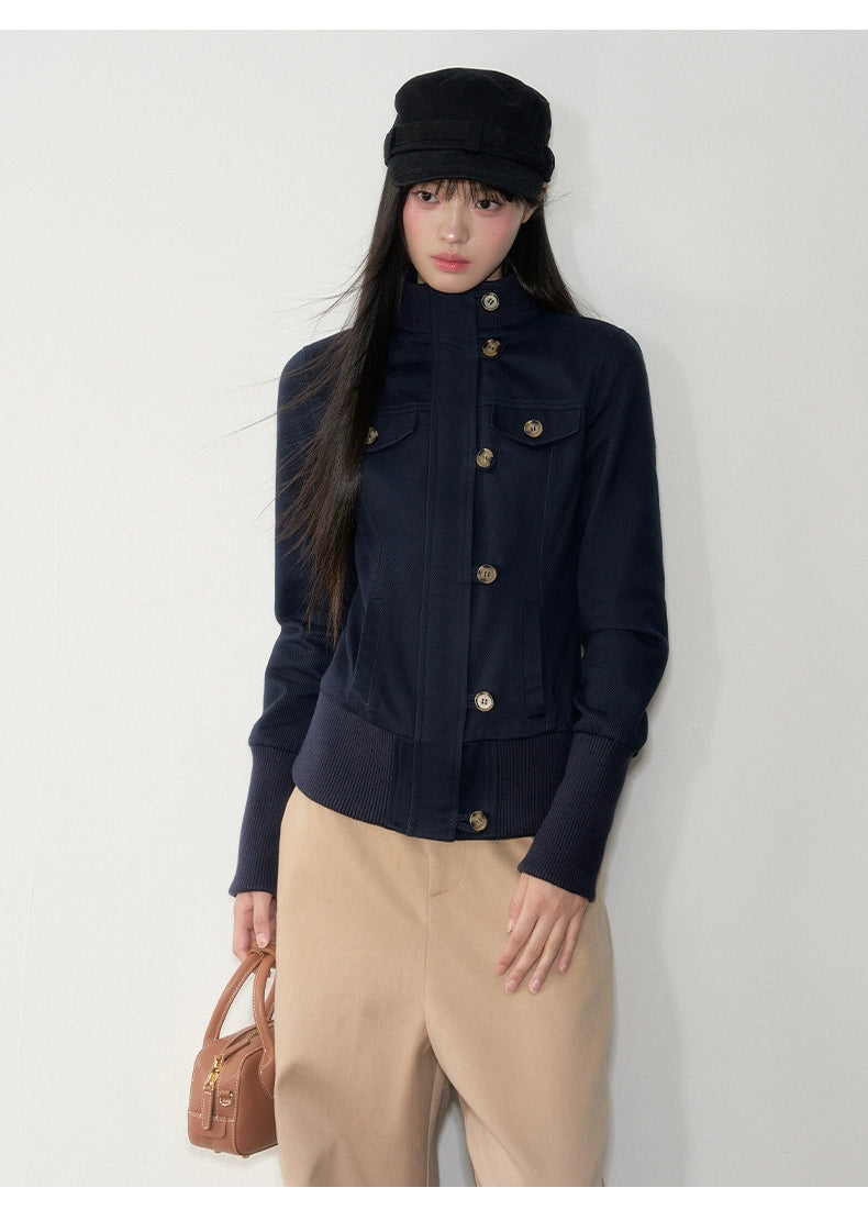 Slim Zip Button Jacket