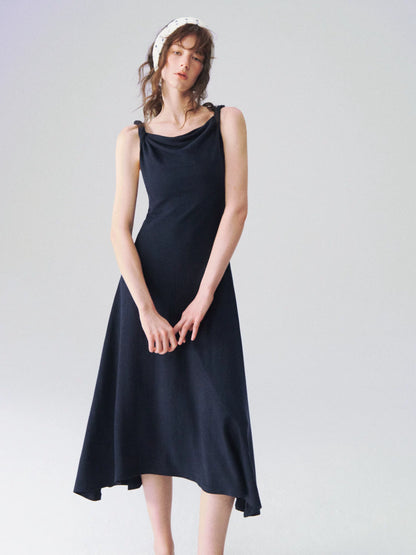 Twisted Strap Knit Midi Dress