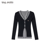 (Final Sale) 2-in-1 Long-sleeve Knitted Cardigan - CHINASQUAD