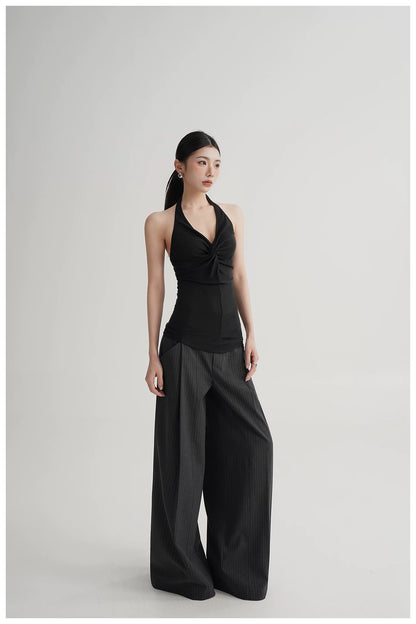 Silk-Blend Draped Halterneck Camisole